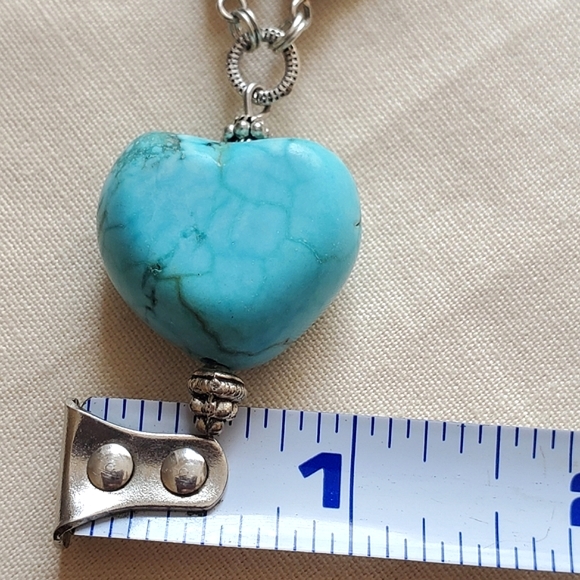 Handmade Chinese Turquoise Heart Necklace and Earrings - Picture 11 of 12